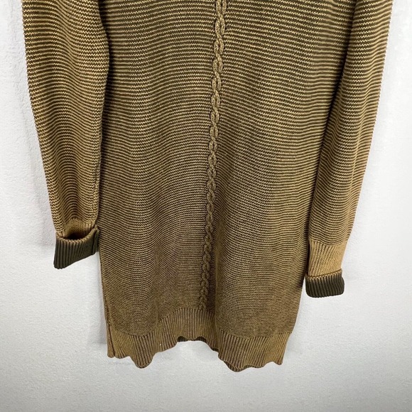 Very J Tunic Sweater Dress Size Small Olive Cable Knit‎ Crewneck Pullover Cotton - Picture 4 of 11